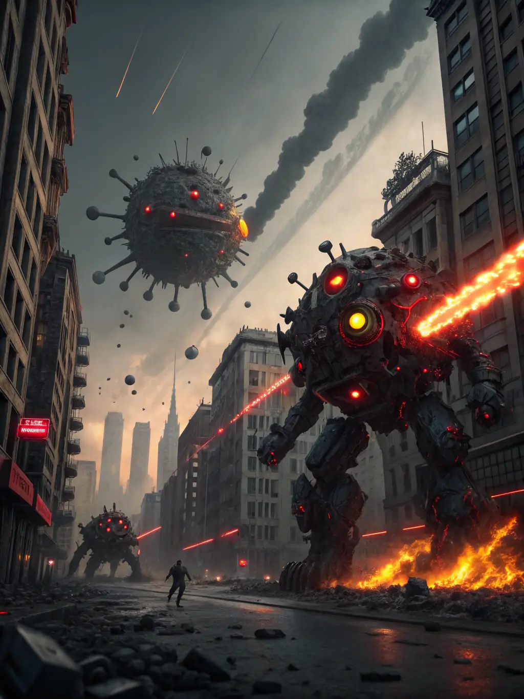 A visual representation of the Maverick Virus, showing its spread and corruption of Reploids, turning them into rogue machines.