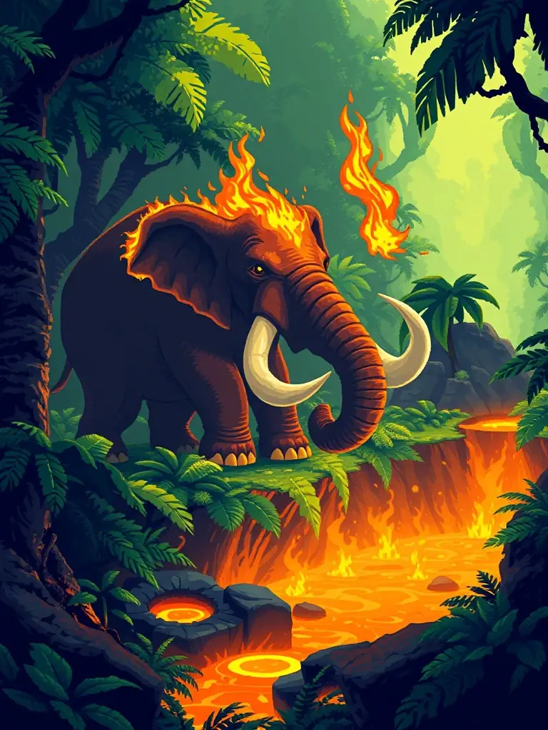 A screenshot of the Flame Mammoth stage in Mega Man X, focusing on the armor capsule location.